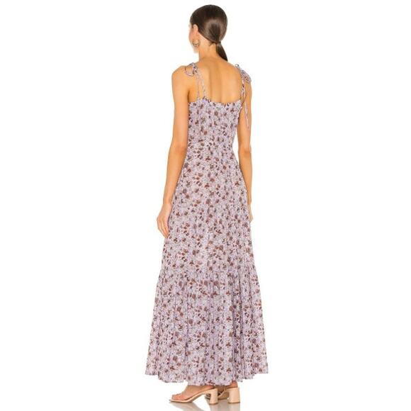 Veronica Beard‎ Windansea Floral-Print Pleated Maxi Dress Lavender Size Large - Picture 14 of 14